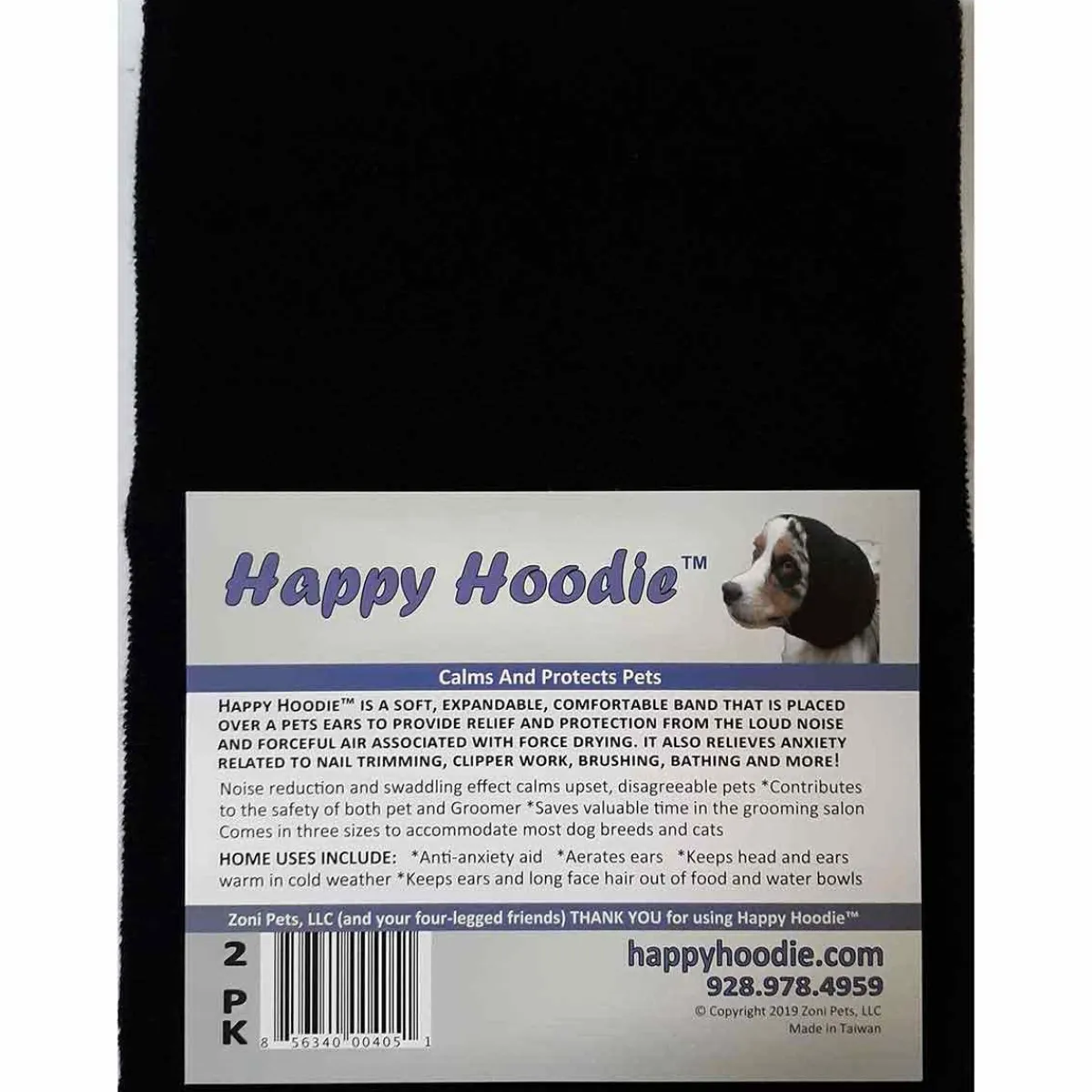 Ryan's Pet Supplies Black Happy Hoodie for Pet Grooming - 2 Pack
