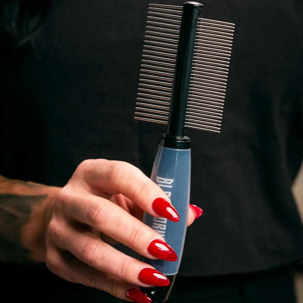 Ryan's Pet Supplies Blackworks Non-Slip Ergonomic Combo Comb
