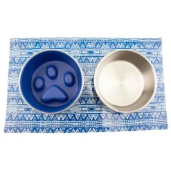 Ryan's Pet Supplies Dawgee Dine Bundle: Dining Mat & Magnetic Stay-on Bowls