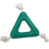 Ryan's Pet Supplies Dawgeee Play Suede Triangle with Rope Knots Dog Toy - 11"