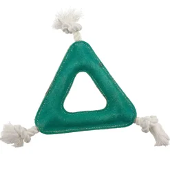 Ryan's Pet Supplies Dawgeee Play Suede Triangle with Rope Knots Dog Toy - 11"