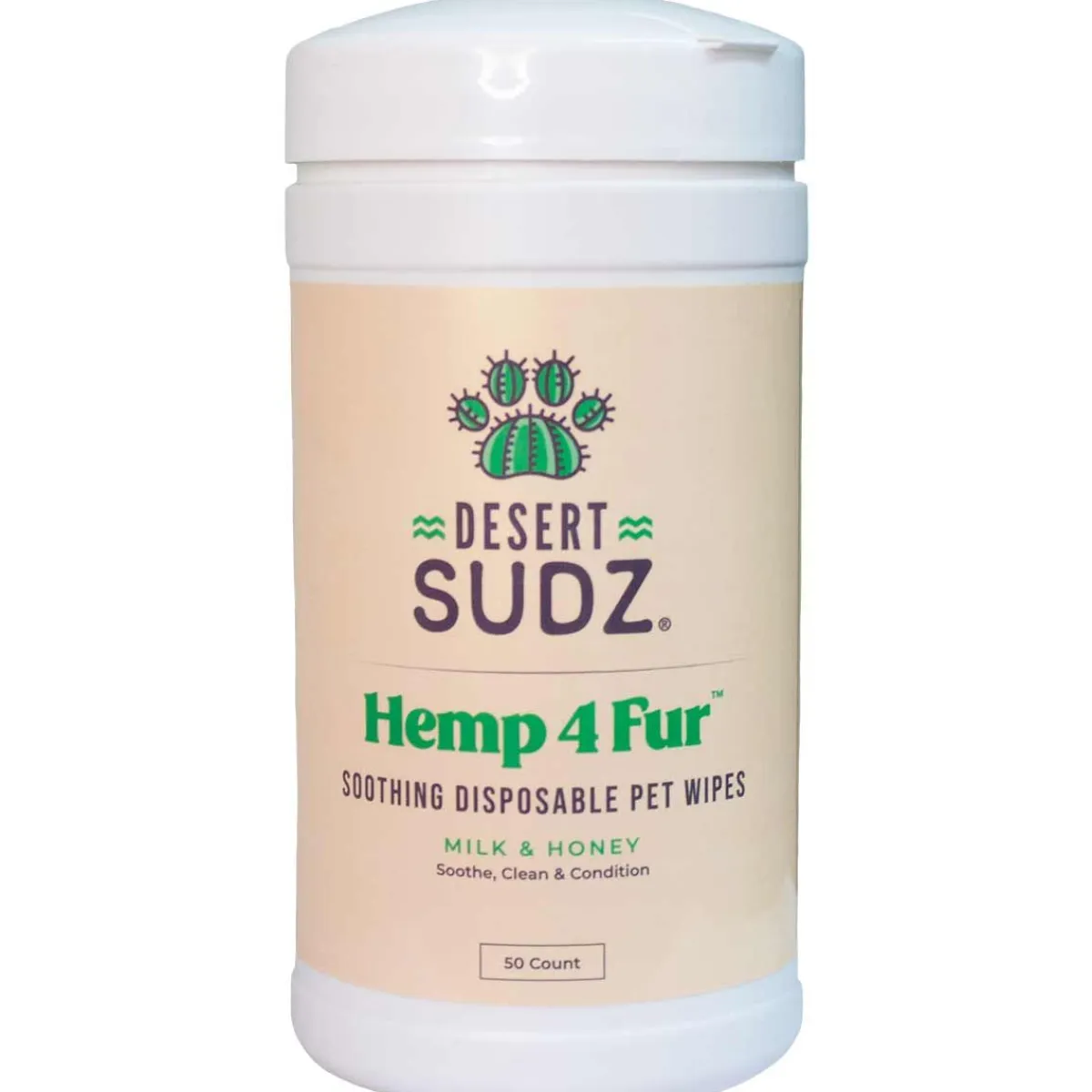 Ryan's Pet Supplies Desert Sudz Hemp Oil Milk & Honey Disposable Pet Wipes 50ct