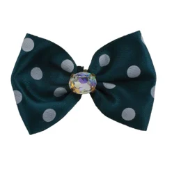 Ryan's Pet Supplies Fancy Finishes Assorted Rhinestone & Dot Print Satin Bows