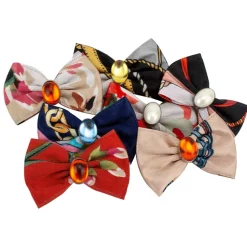 Ryan's Pet Supplies Fancy Finishes Designer Satin Dog Bows with Oval Bead - 24ct