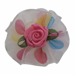 Ryan's Pet Supplies Fancy Finishes Organza Rose Bows With Assorted Dot Print