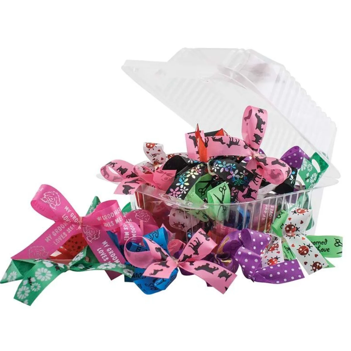 Ryan's Pet Supplies Fancy Finishes Pre-Tied Bows with Paw Print Pattern - 50 ct.