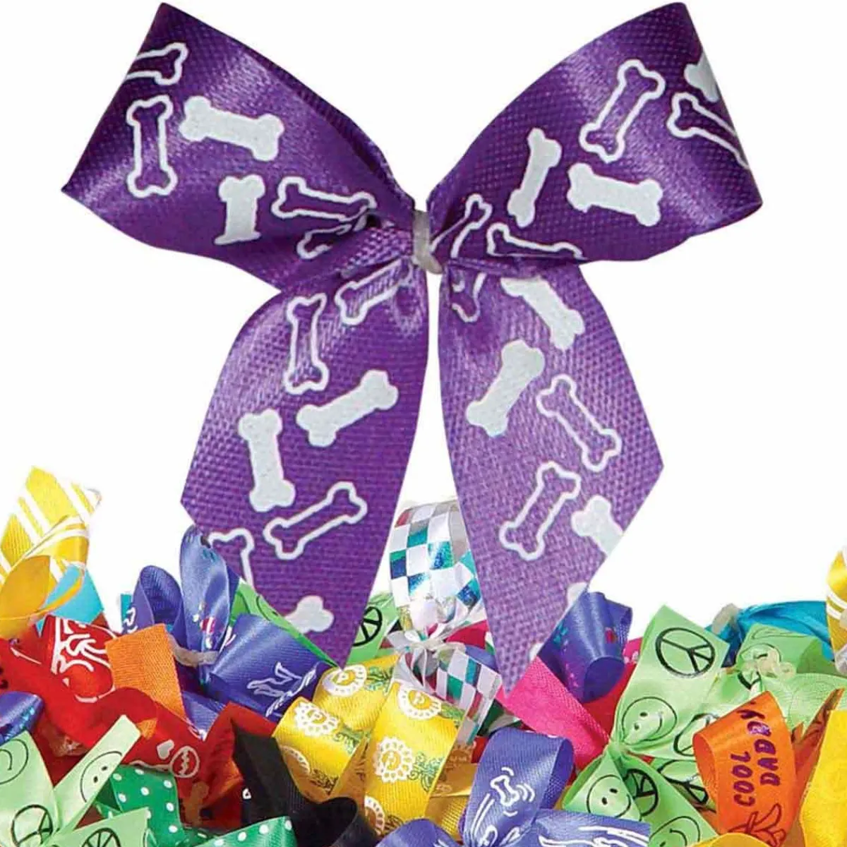 Ryan's Pet Supplies Fancy Finishes Pre-Tied Bows with Paw Print Pattern - 50 ct.