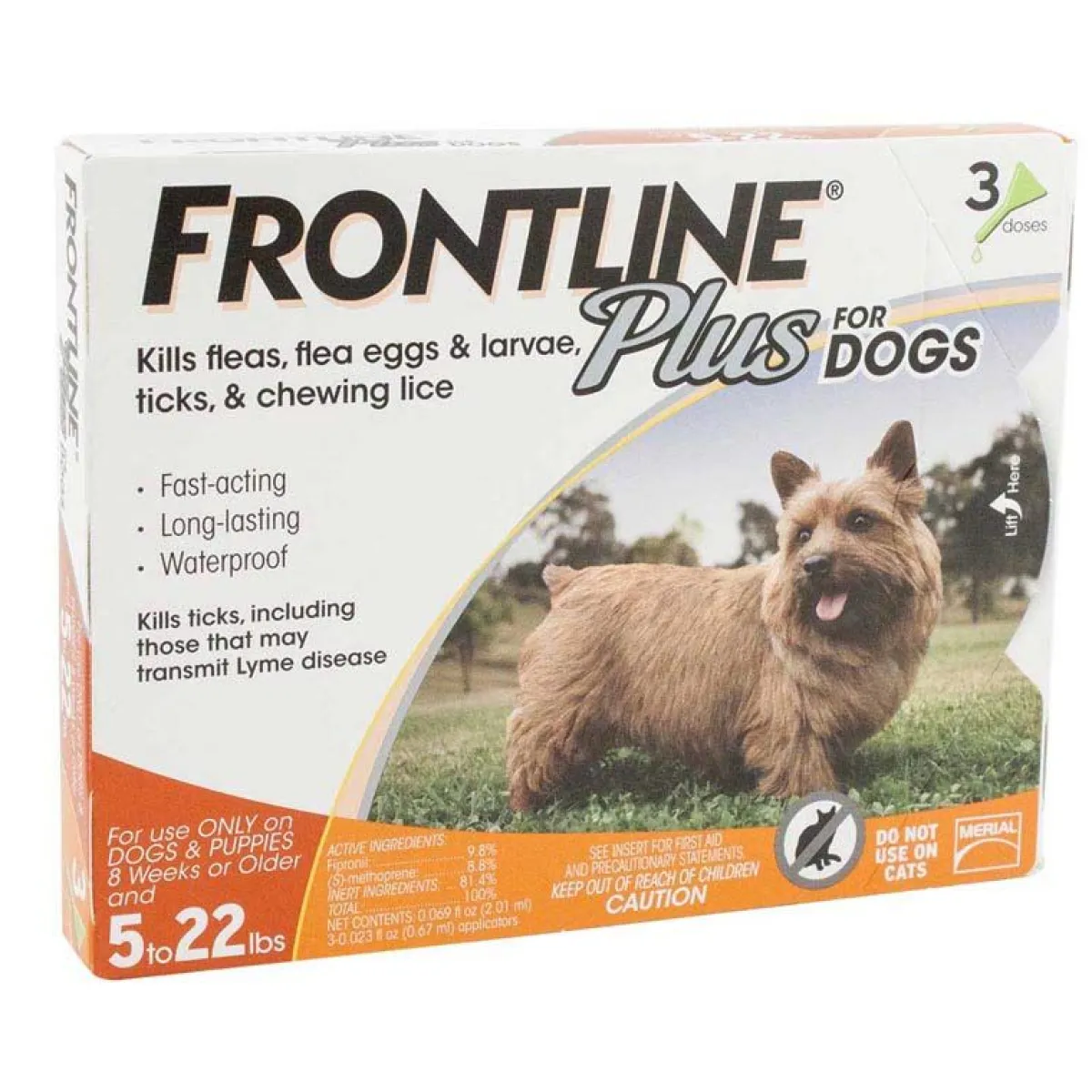 Ryan's Pet Supplies Frontline Plus Orange Flea Treatment Dogs 5-22 lbs 3 Pack