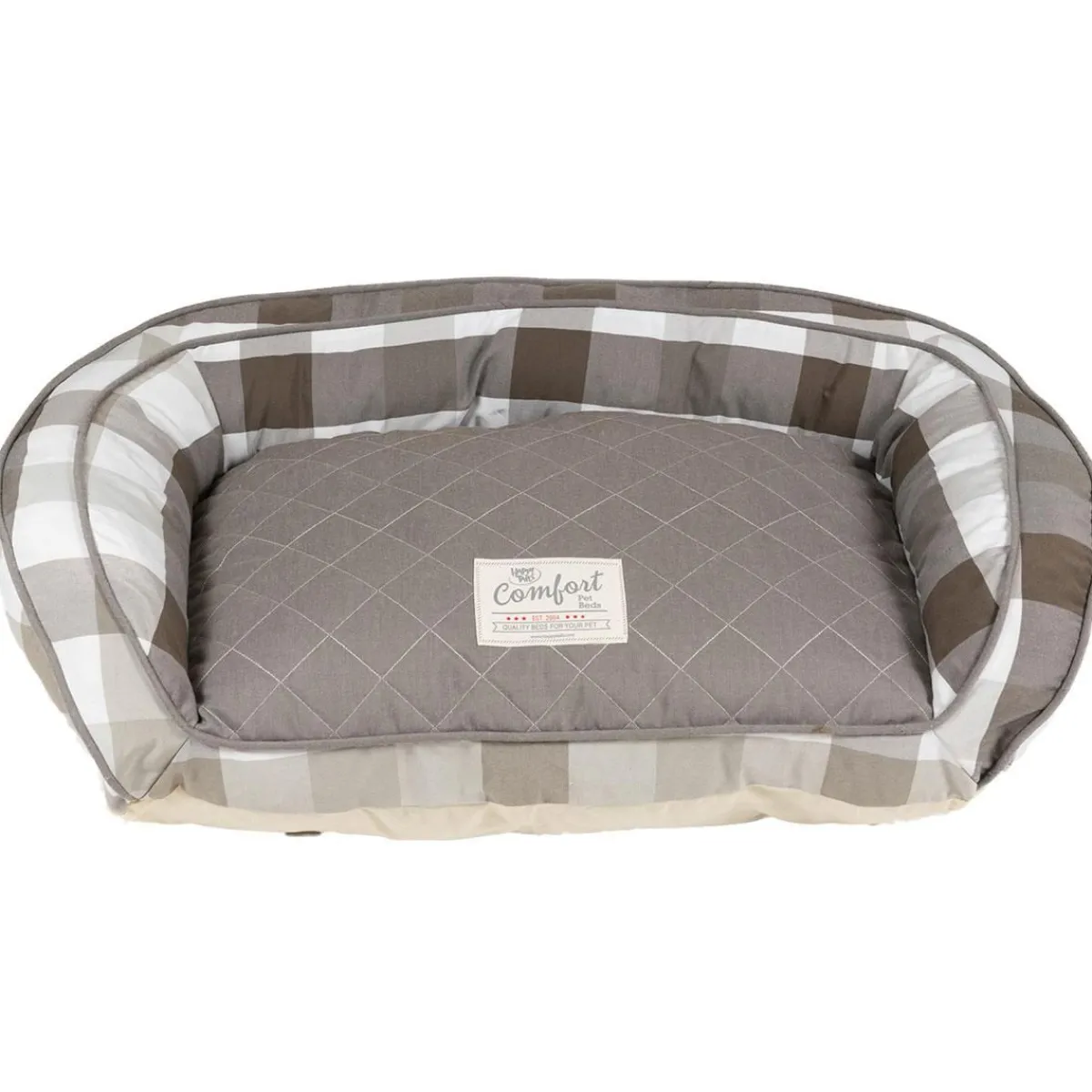 Ryan's Pet Supplies Happy Tails Plaid Cloud Bed