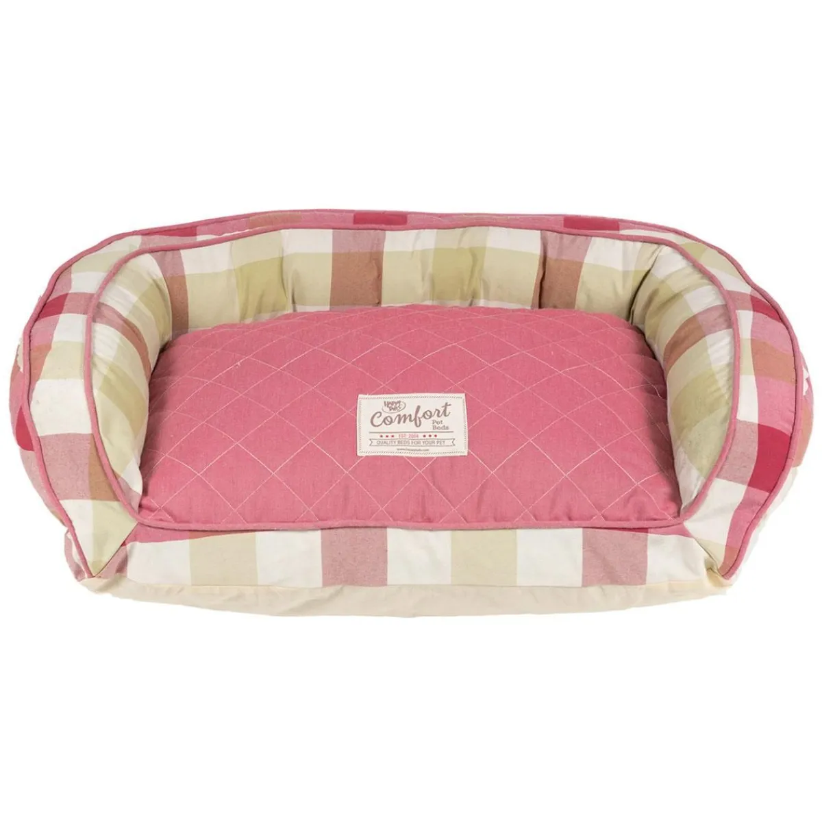 Ryan's Pet Supplies Happy Tails Plaid Cloud Bed
