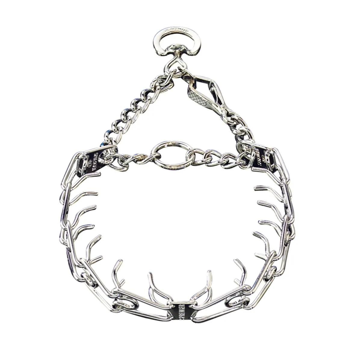 Ryan's Pet Supplies Herm Sprenger ULTRA-PLUS Steel Chrome-plated Training Collar with Center-Plate and Assembly Chain