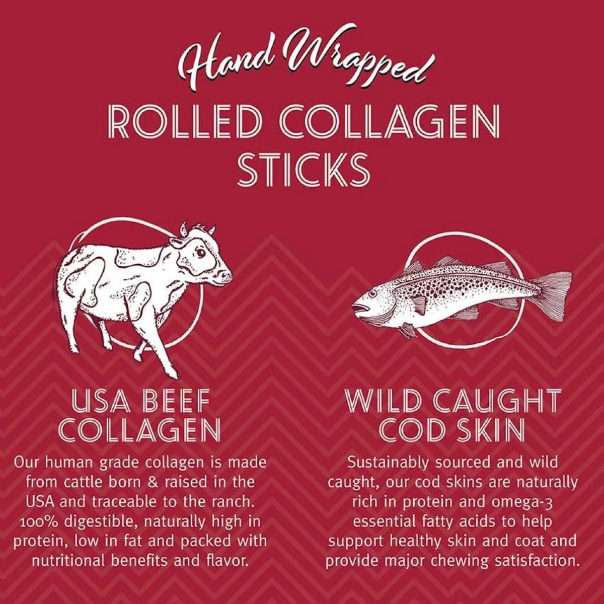 Ryan's Pet Supplies Icelandic+ Beef Rolled Collagen Stick with Wrapped Fish