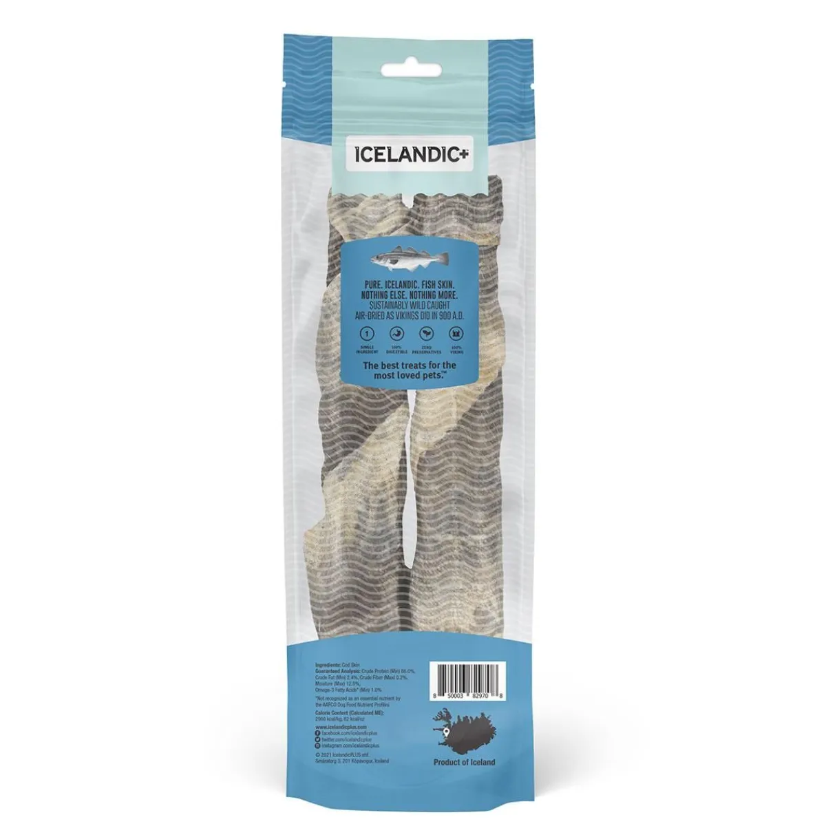 Ryan's Pet Supplies Icelandic+ Cod Skin Hand Wrapped Chew Stick