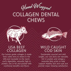 Ryan's Pet Supplies Icelandic+ Cod Skin Wrapped Beef Collagen Dental Chew