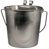 Ryan's Pet Supplies Indipets Flat Side Stainless Steel Pail With Handle 2 Quart
