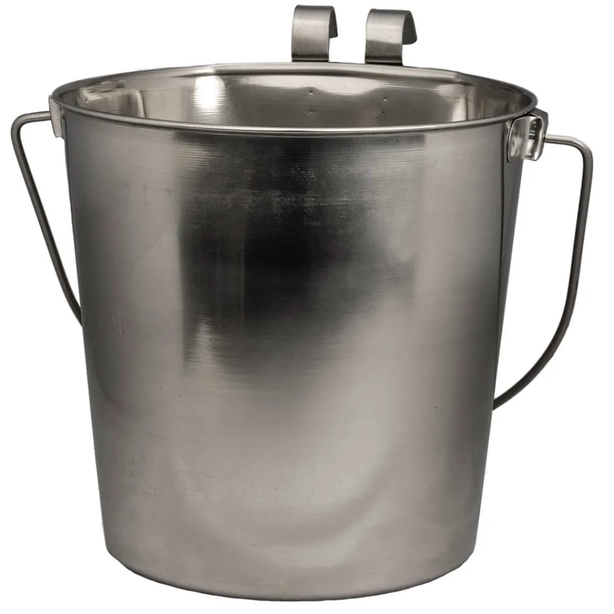 Ryan's Pet Supplies Indipets Flat Side Stainless Steel Pail With Handle 2 Quart