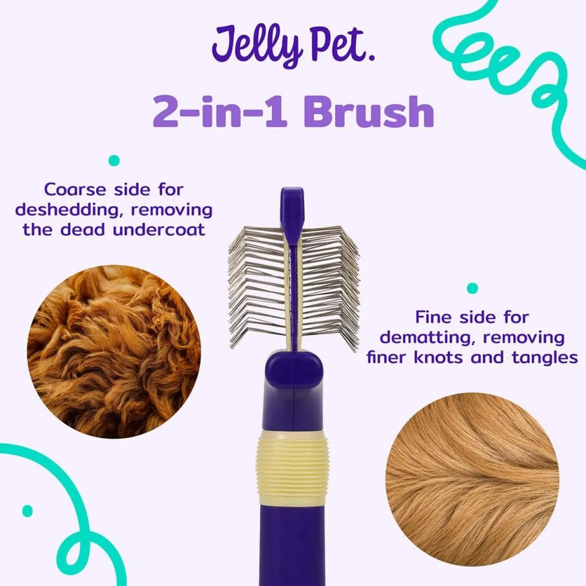 Ryan's Pet Supplies Jelly Pet Double Sided Slicker Brush