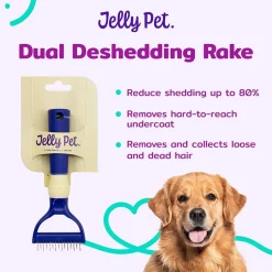 Ryan's Pet Supplies Jelly Pet Dual Deshedding Rake