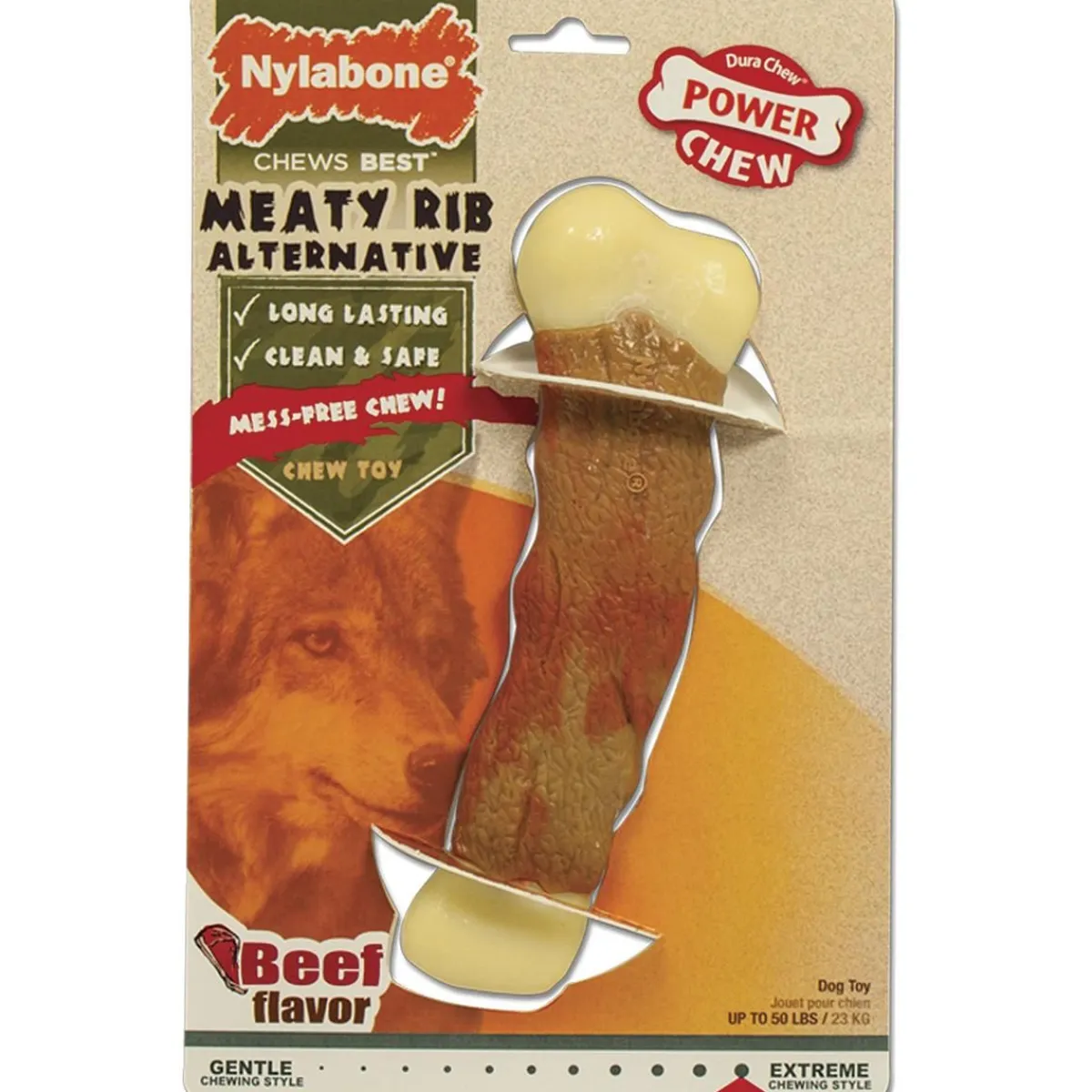 Ryan's Pet Supplies Nylabone Dura Chew Wild Alternatives Rib Beef