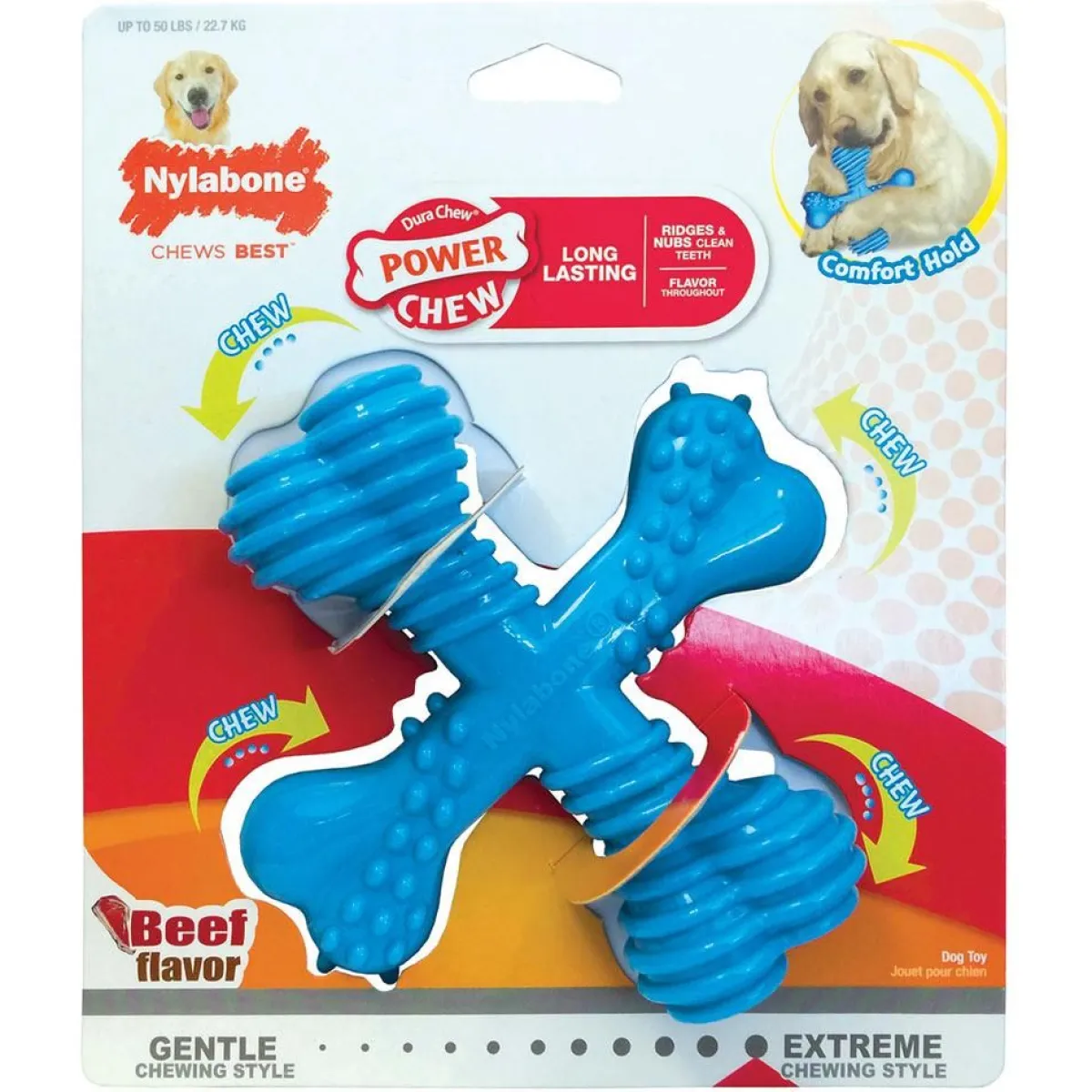 Ryan's Pet Supplies Nylabone Dura Chew X Bone Beef Flavor Giant