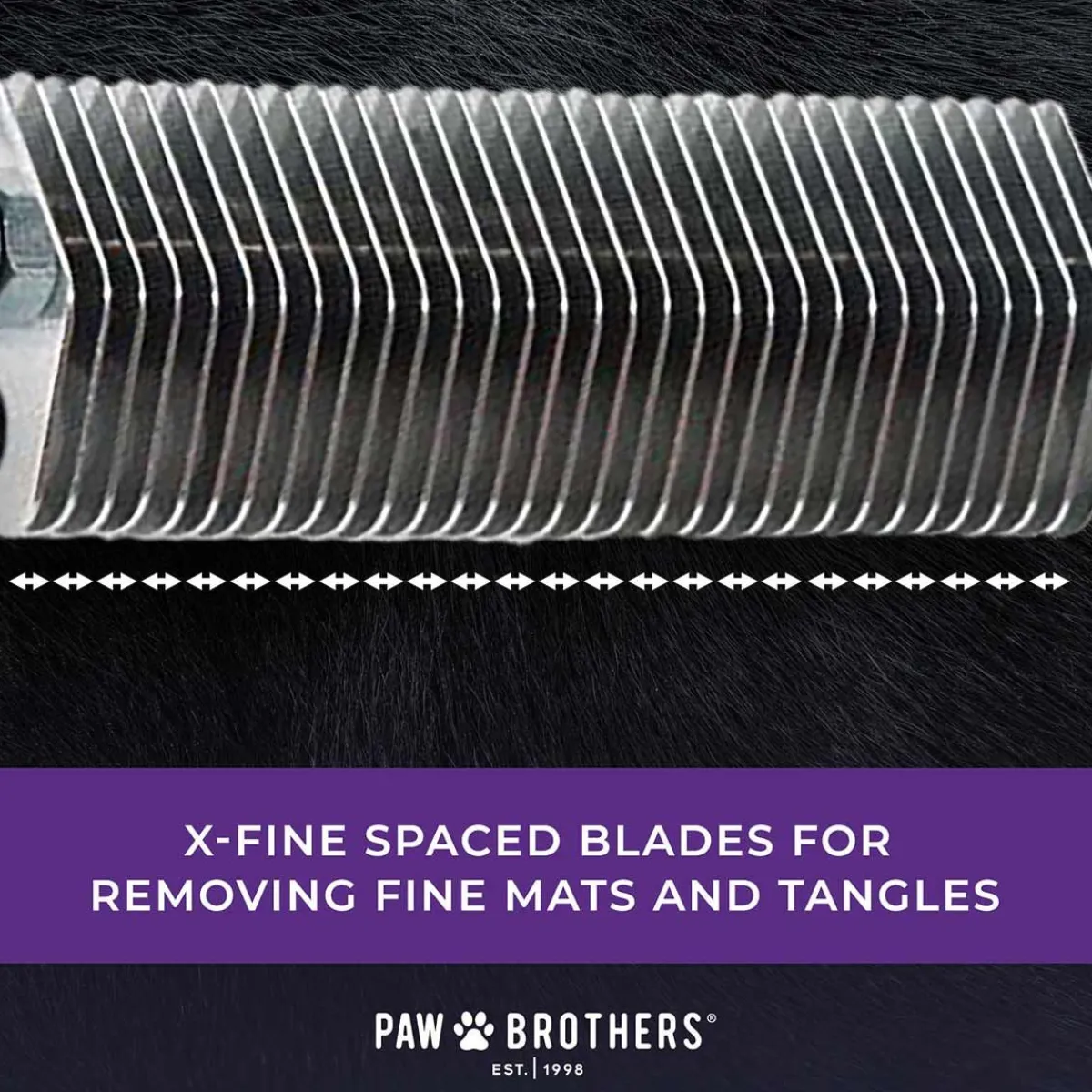 Ryan's Pet Supplies Paw Brothers 32 Blade Double Wide Coat Rake (Extra Fine)
