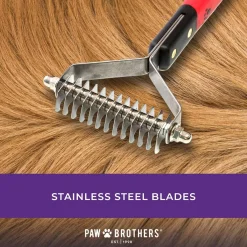 Ryan's Pet Supplies Paw Brothers 13 Blade Double Wide Coat Rakke (Coarse)