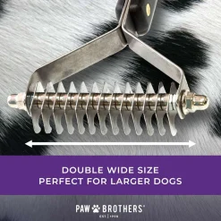 Ryan's Pet Supplies Paw Brothers 13 Blade Double Wide Coat Rakke (Coarse)