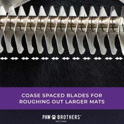 Ryan's Pet Supplies Paw Brothers 13 Blade Double Wide Coat Rakke (Coarse)