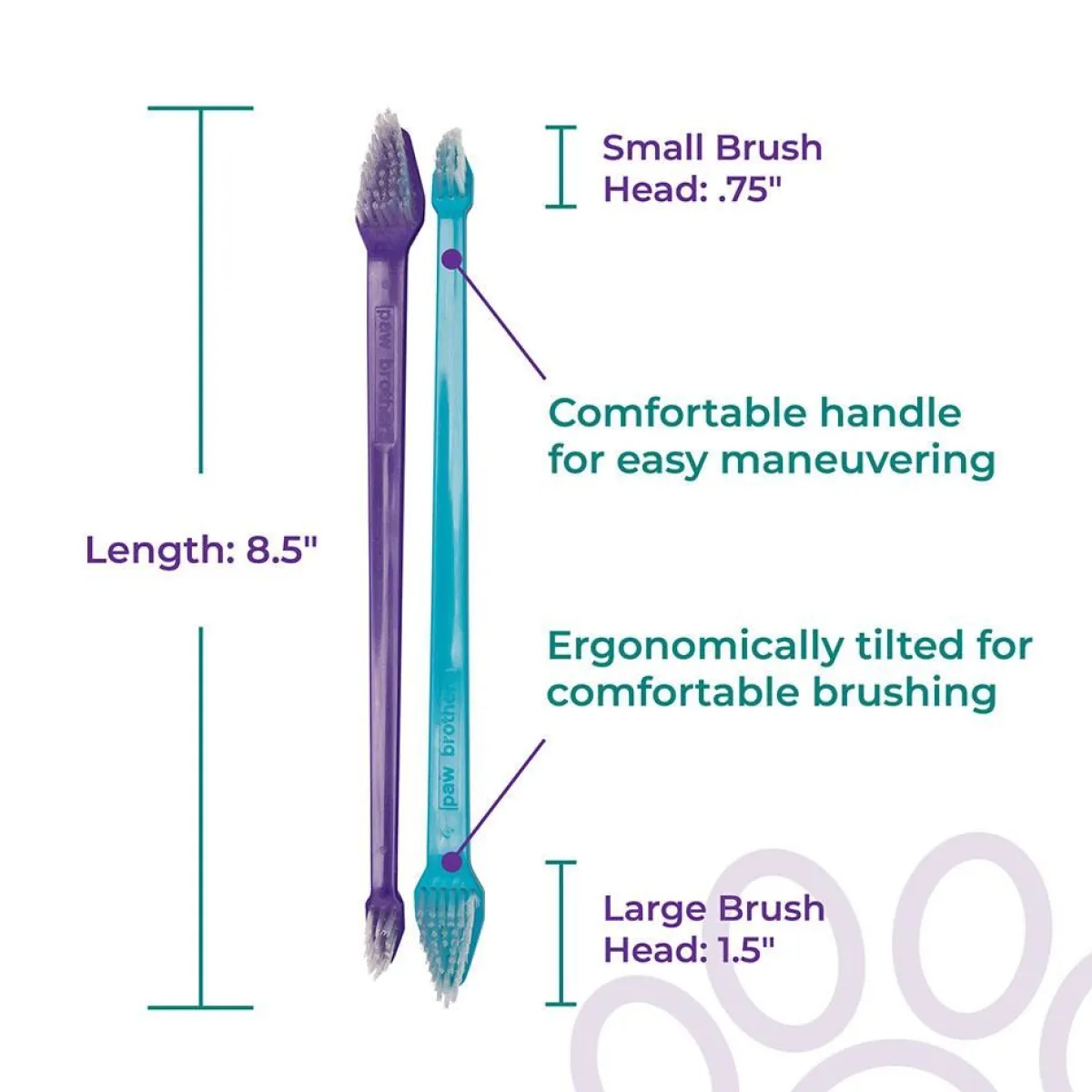 Ryan's Pet Supplies Paw Brothers Dual-End Toothbrush 50 Count
