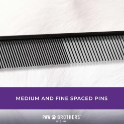 Ryan's Pet Supplies Paw Brothers Greyhound Style True Teflon Comb (7.5" Medium/Fine)