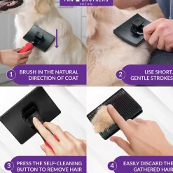 Ryan's Pet Supplies Paw Brothers Self-Cleaning Brush Large