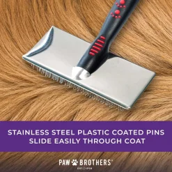 Ryan's Pet Supplies Paw Brothers Soft Pin Flat Slicker with Coated Pin Tips - X Large