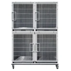 Ryan's Pet Supplies Paw Brothers White Modular Cage Half Bank Complete