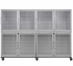 Ryan's Pet Supplies Paw Brothers White Modular Cage Med-Short Short Bank