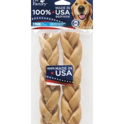 Ryan's Pet Supplies Pet Factory 7 inch Braided Chicken USA Rawhide 2 Pack