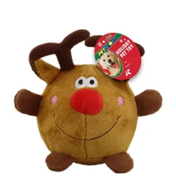 Ryan's Pet Supplies Petsport Holiday Plush Squeak Ball 4.5" Assorted