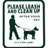 Ryan's Pet Supplies Pet Waste Station Signs "Please Leash And Clean Up"