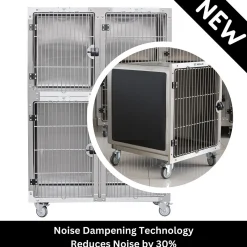 Ryan's Pet Supplies Professional Stainless Steel Modular Dog Cage - Full Bank