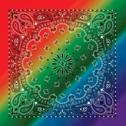 Ryan's Pet Supplies Rainbow Paisley Dog Bandana - Colorful Poly/Cotton Blend