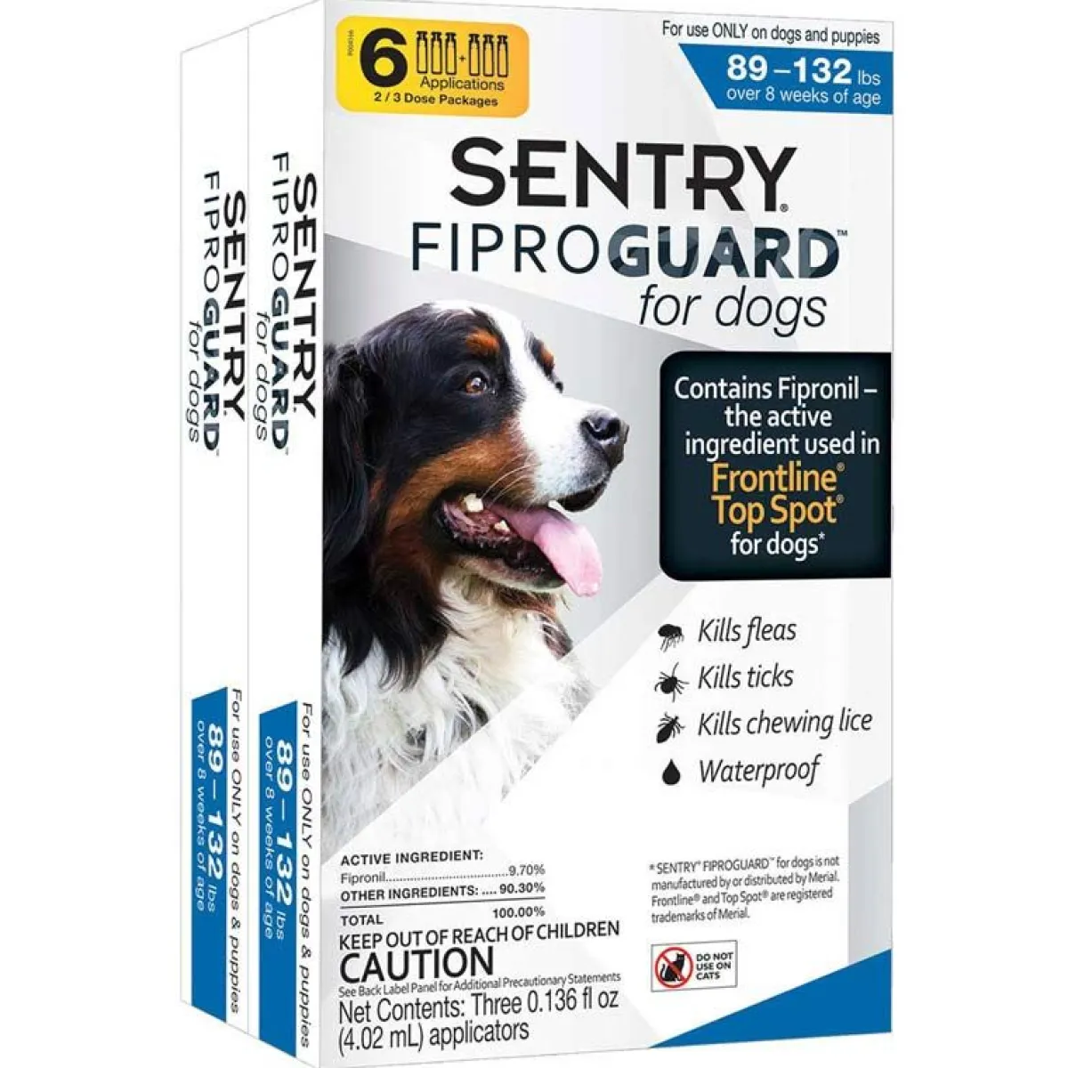 Ryan's Pet Supplies Sentry Fiproguard Topical Squeeze-On For Dogs 89-132 lbs 6 Count