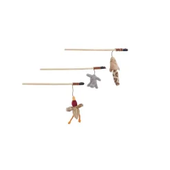 Ryan's Pet Supplies Skinneeez Forest Friends Teaser Wand Cat Toy With Catnip 13"
