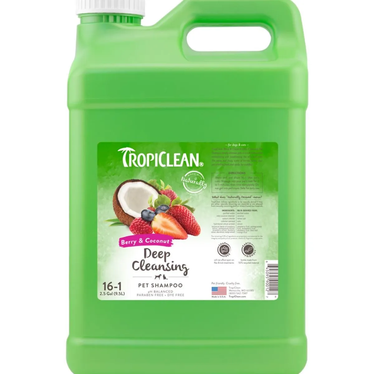 Ryan's Pet Supplies Tropiclean Deep Cleaning Berry & Coconut Shampoo 16:1
