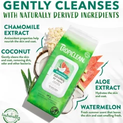 Ryan's Pet Supplies TropiClean Watermelon 2-in-1 Wipes 100ct