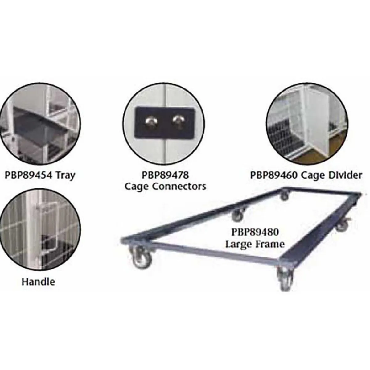 Ryan's Pet Supplies White Full Frame Assembly (6 Wheels)